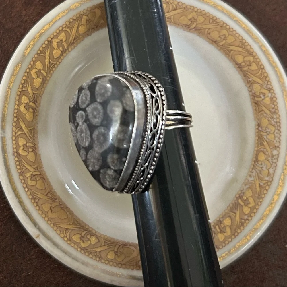 Black Fossil 925 Ring